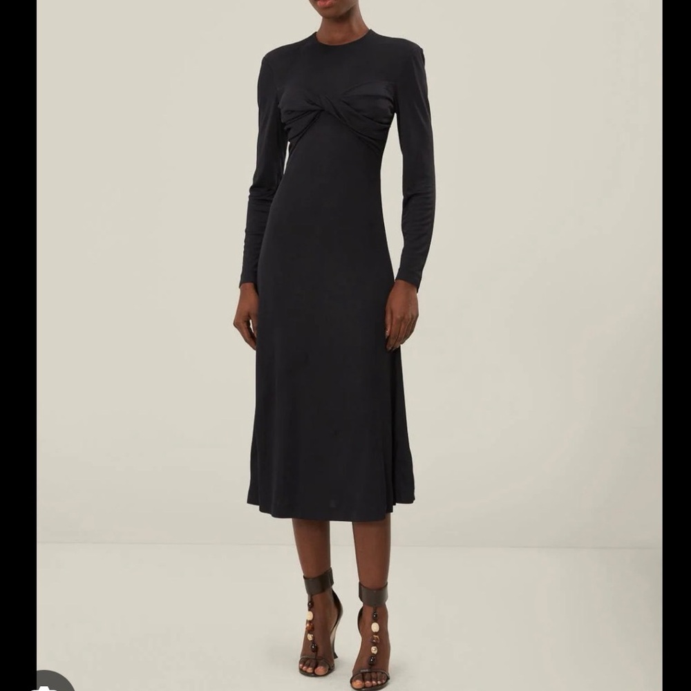 Farm Rio Black Twisted Cup Midi Dress